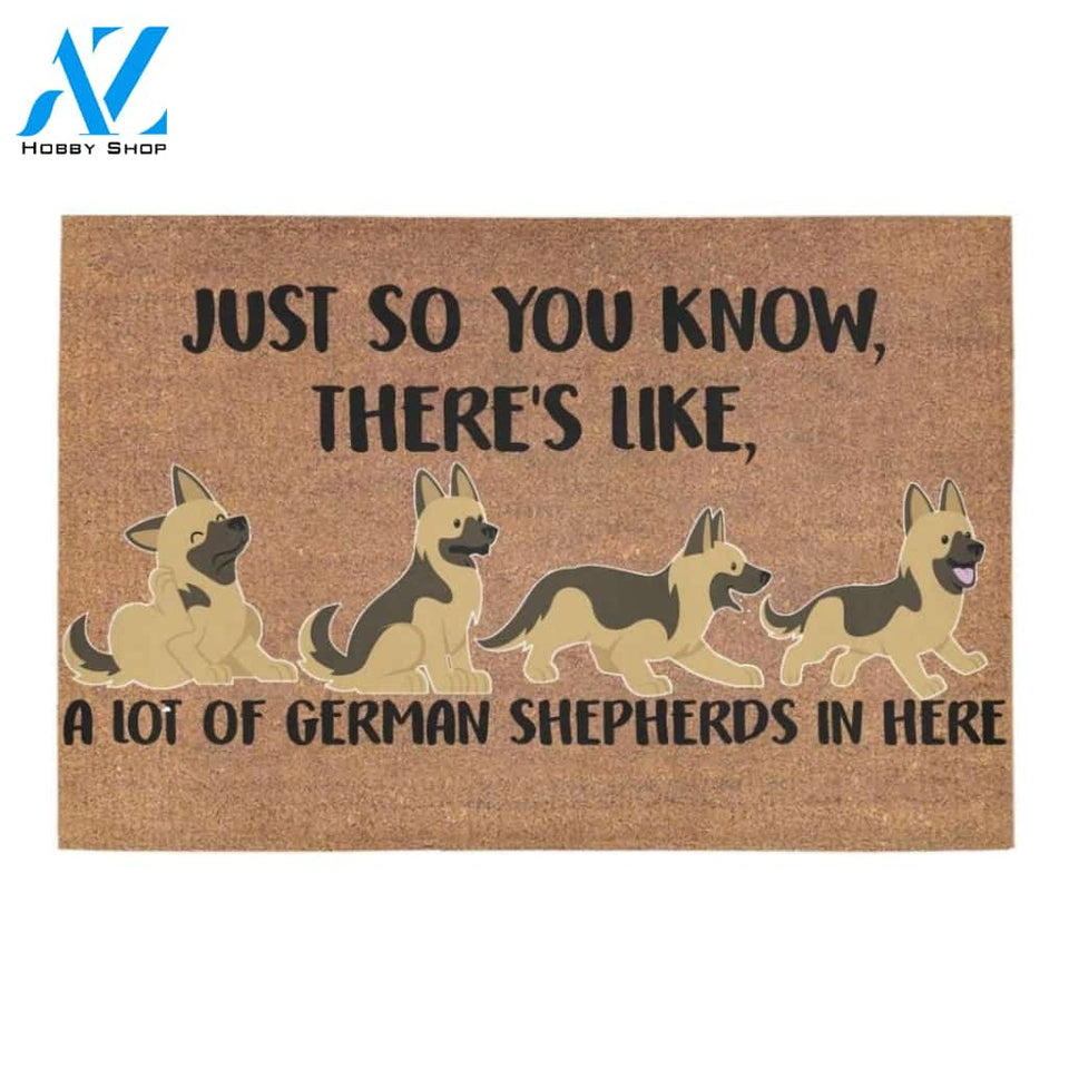 A Lot Of German Shepherds In Here Printed Doormat Home Decor