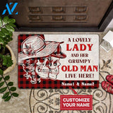 A Lovely Lady And A Grumpy Old Man Live Here All Over Printing Doormat | Welcome Mat | House Warming Gift