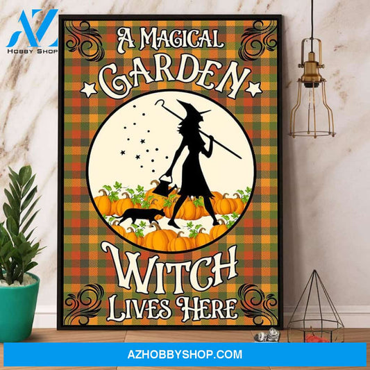 A Magical Garden Witch Lives Here Halloween Canvas And Poster, Wall Decor Visual Art, Halloween Gift, Happy Halloween