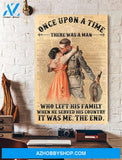 A Man Who Left His Family When He Served His Country Canvas Wall Art Gift Family
