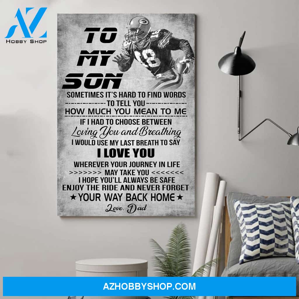 A Merican Football Poster - Dad to Son - Loving You nd Breathing