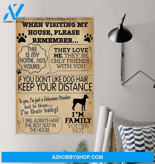 A Message From My Doberman Pinscher Poster