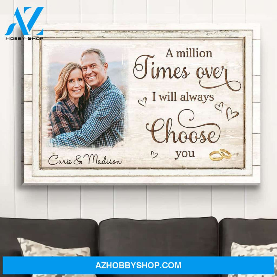 A Million Times Over - Personalized Custom Photo Canvas
