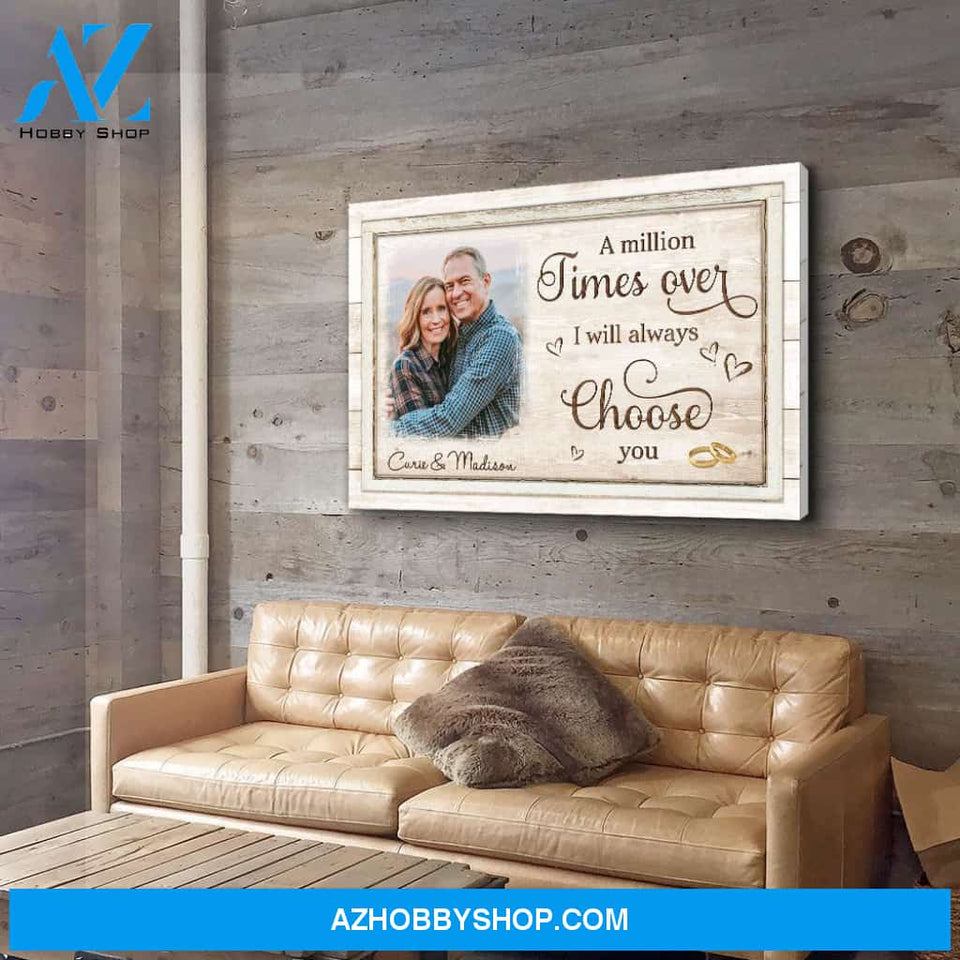 A Million Times Over - Personalized Custom Photo Canvas