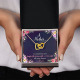 A Mother Is Someone You Dream With Interlocking Hearts Necklace