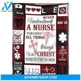 A Nurse Blanket, Fleece Blankets, Nursing Is A Work Heart. Gift For Friend Family Home Decor Bedding Couch Sofa Soft and Comfy Cozy