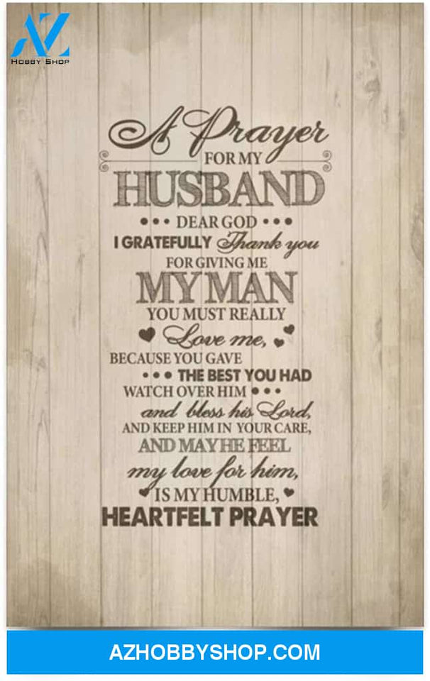 A Prayer For My Husband I Gratefully Thank You Present Family Unisex Awesome On Birthday Decor Home Durable