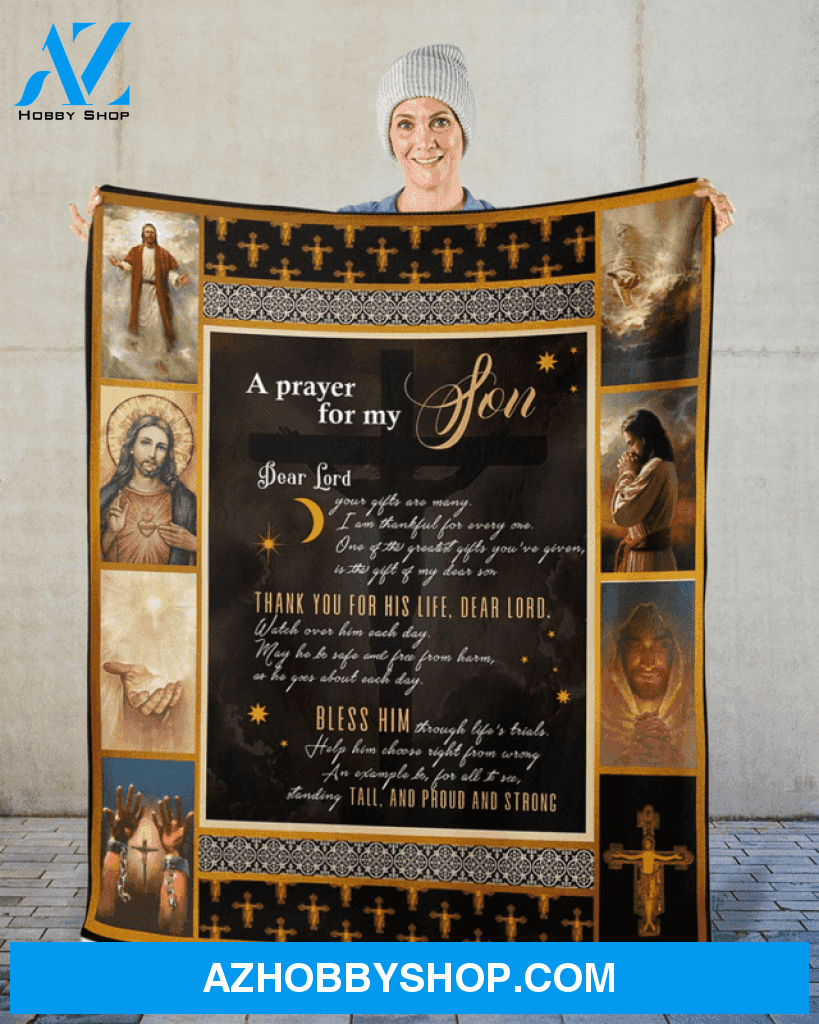 A Prayer For My Son Fleece Blanket