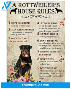 A Rottweiler's house rules poster