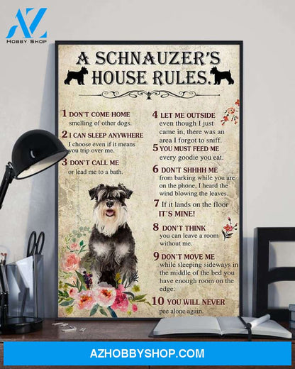 A Schnauzer's house rules poster