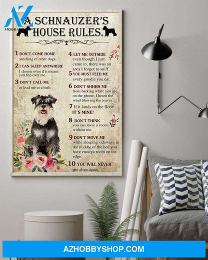 A Schnauzer's house rules poster