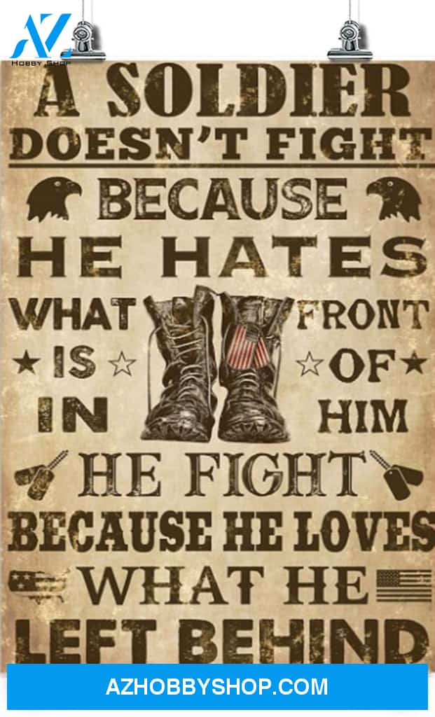 A Soldier Vertical Poster-He Fight Because he Loves-Home Decoration Poster Wall Poster Home and Room Decoration Gifts for Friends and Relatives Souvenirs.