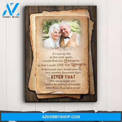 A Thousand Days - Personalized Custom Photo Canvas