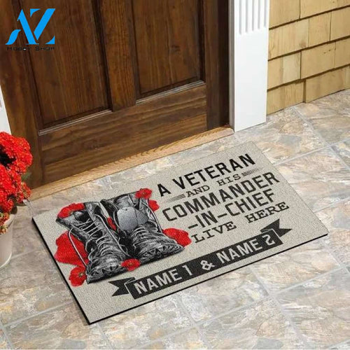 A veteran and his commander in chief live here Doormat
