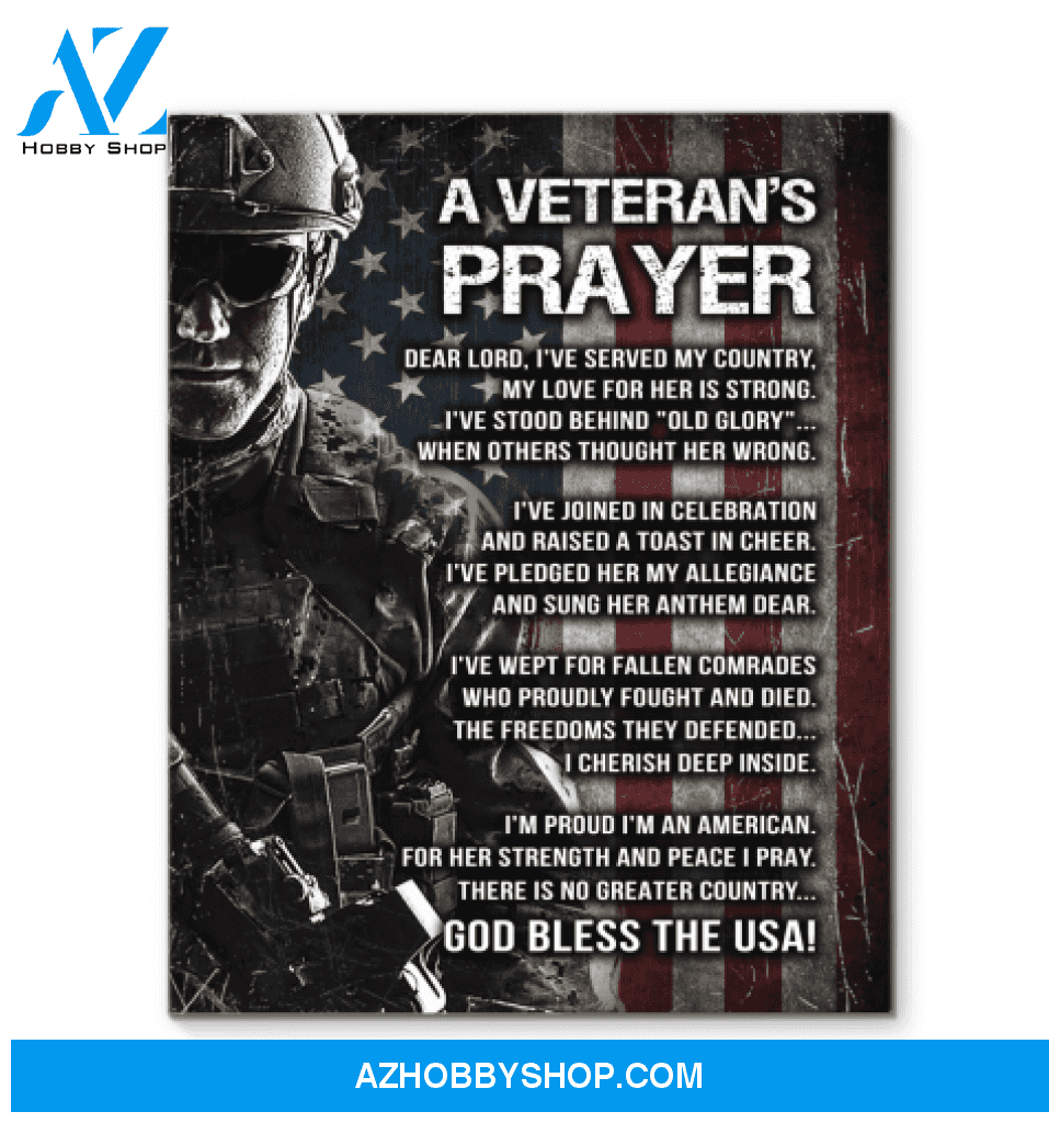 A Veteran'S Prayer God Bless The Usa Matte Canvas