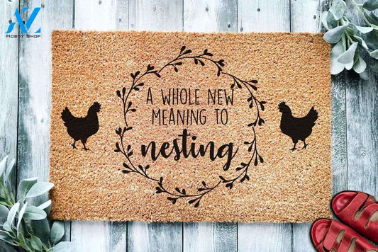 A Whole New Meaning to Nesting Chicken Doormat | Welcome Mat | House Warming Gift