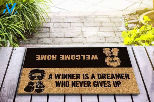 A winner is a dreamer who never gives up Boxing Doormat | Welcome Mat | House Warming Gift