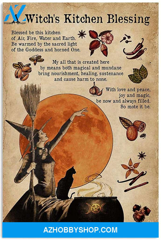 A Witch S Kitchen Blessing Present For Halloween Anniversary Home Wall Art