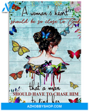 Butterfly Canvas A Woman's Heart Should Be So Close To God That A Man Should Have To Chase Him To Find Her Canvas WAll Art, Home Decor