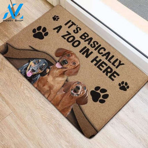 A Zoo In Here Dachshund Easy Clean Welcome DoorMat | Felt And Rubber | DO1758