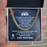 Cuban Link Necklace - My Baseball Son, Biggest Fan, From Mom, Cuban Link Chain