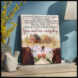 You And Me Everyday Farm Hereford Cows Canvas Wall Art