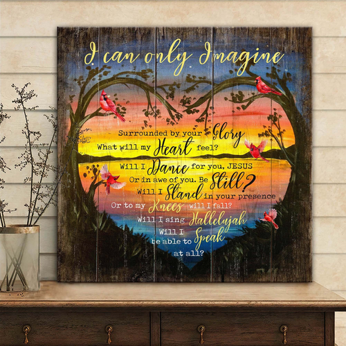 Cardinal I Can Only Imagine Heart Shaped Tree Jesus - Matte Canvas