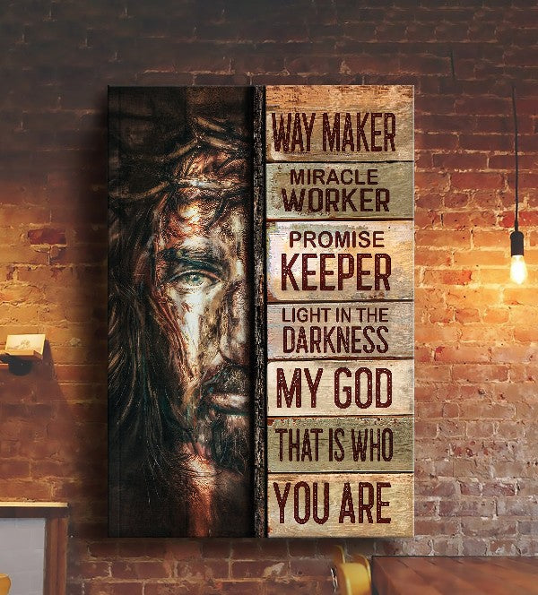 Jesus painting way maker miracle worker - Matte Canvas