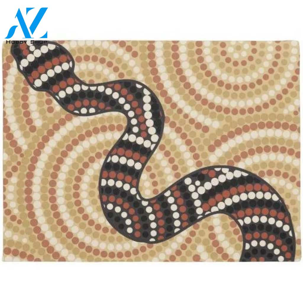 Aboriginal Snake Dot Doormat Welcome Mat House Warming Gift Home Decor Funny Doormat Gift Idea