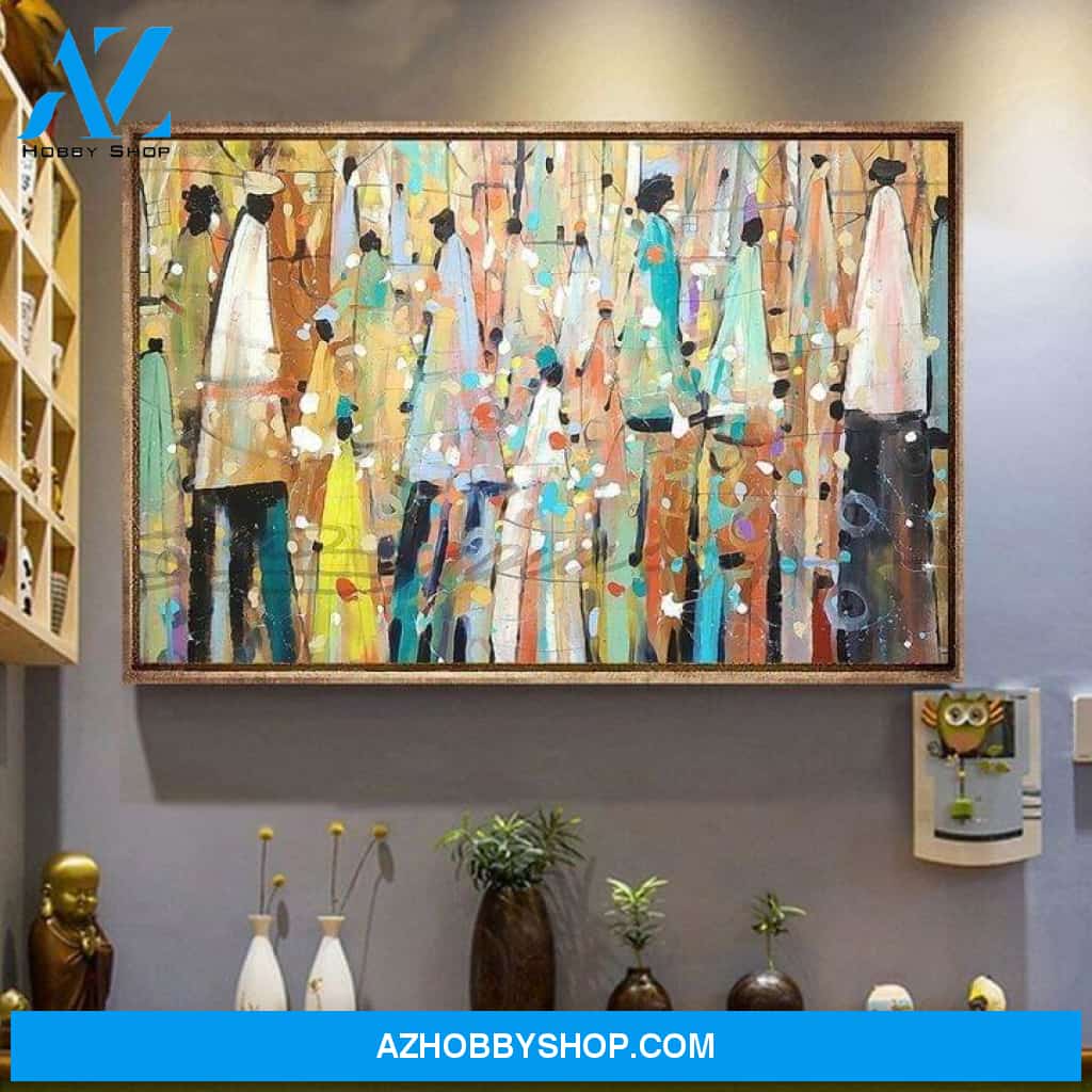 Abstract African People On Road For Lovers Poster Canvas