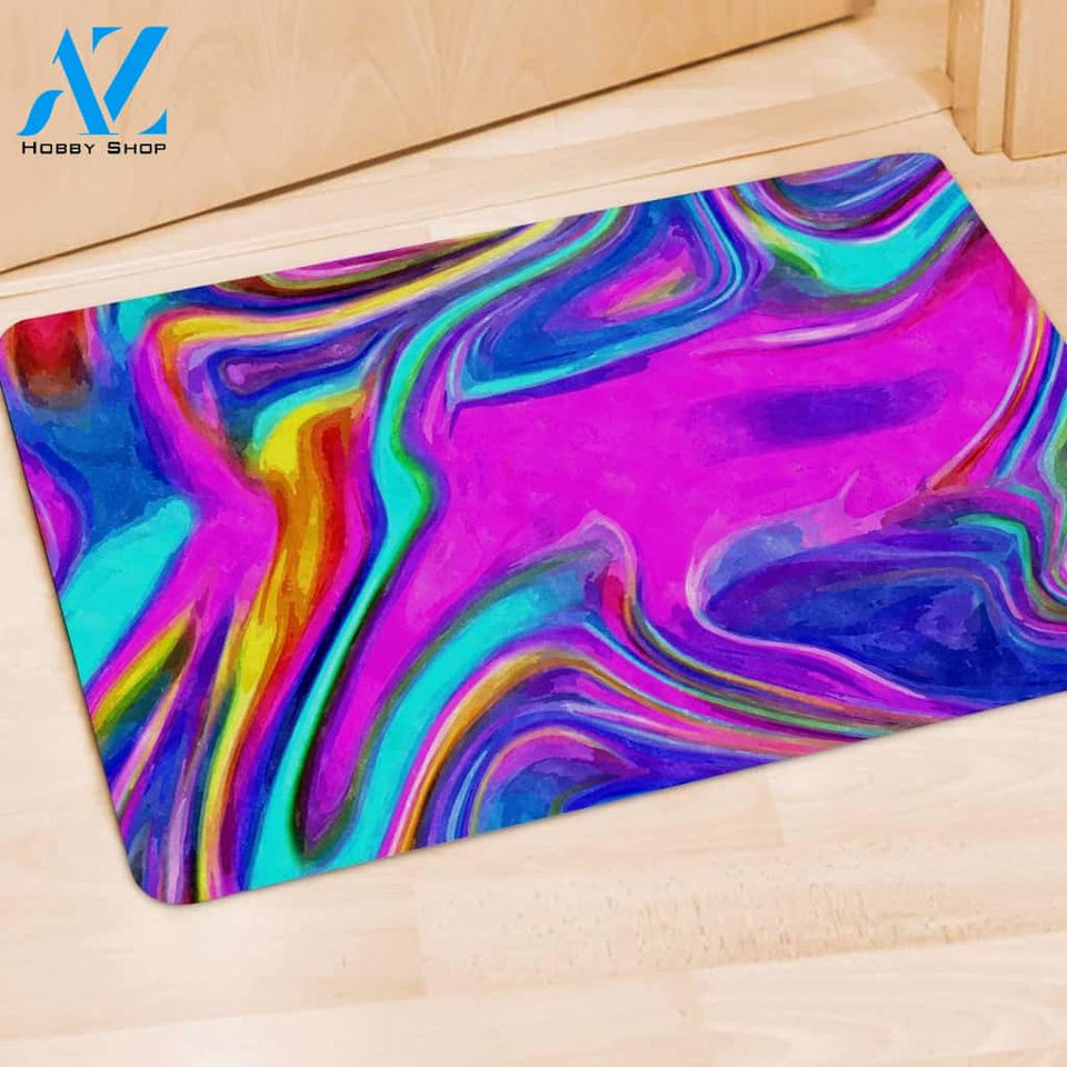 Abstract Purple Door Mat