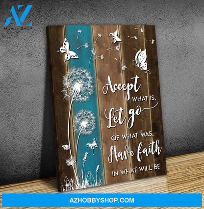 Accept What Is Let Go Butterfly Wall Art Canvas, Wall Decor Visual Art