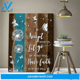 Accept What Is Let Go Butterfly Wall Art Canvas, Wall Decor Visual Art