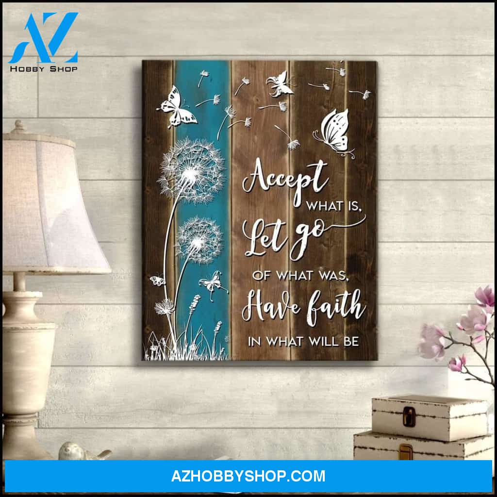 Accept What Is Let Go Butterfly Wall Art Canvas, Wall Decor Visual Art