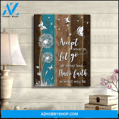 Accept What Is Let Go Butterfly Wall Art Canvas, Wall Decor Visual Art