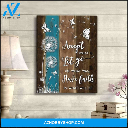Accept What Is Let Go Butterfly Wall Art Canvas, Wall Decor Visual Art