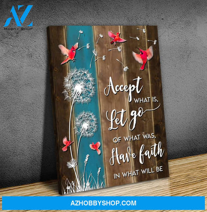 Accept What Is Let Go Cardinal Wall Art Canvas, Wall Decor Visual Art