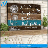 Accept What Is Let Go Dandelion Wall Art Canvas, Wall Decor Visual Art