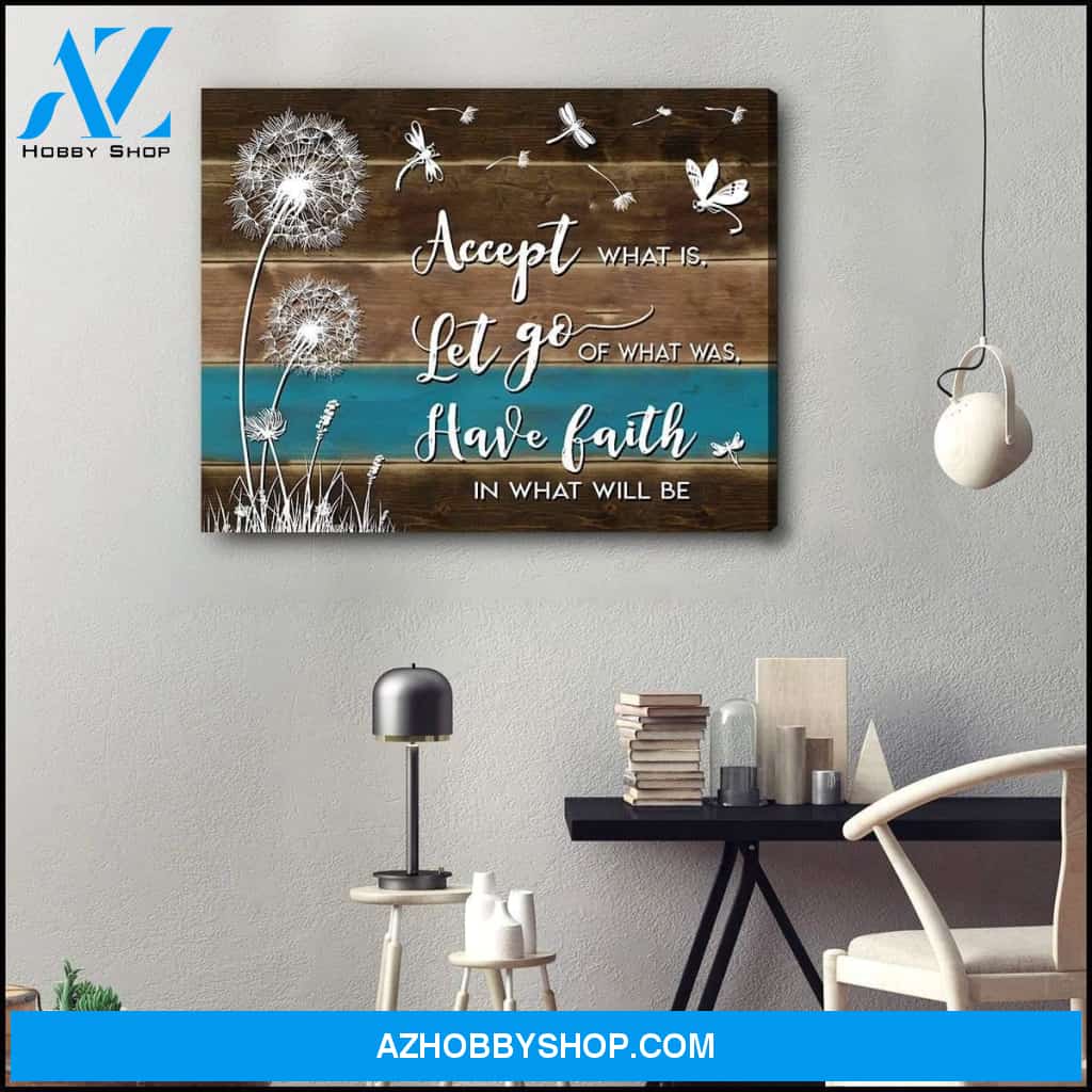 Accept What Is Let Go Dandelion Wall Art Canvas, Wall Decor Visual Art