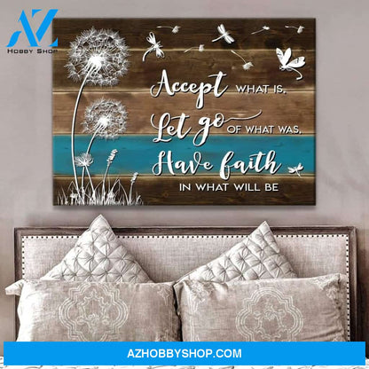 Accept What Is Let Go Dandelion Wall Art Canvas, Wall Decor Visual Art
