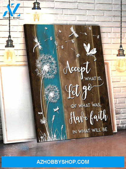 Accept What Is Let Go Dragonfly Wall Art Canvas – Dreagonfly Canvas Print Wall Art