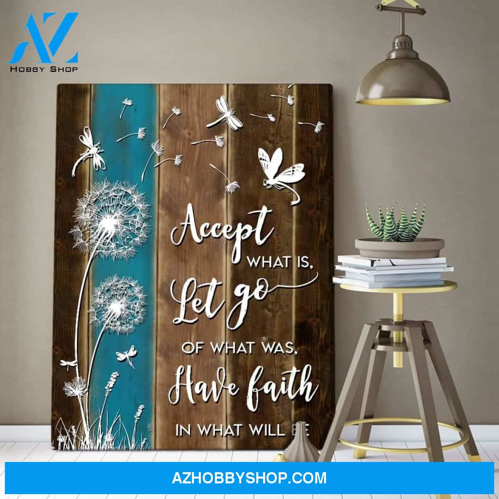 Accept What Is Let Go Dragonfly Wall Art Canvas, Wall Decor Visual Art