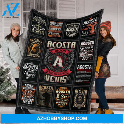 Acosta Run Though My Veins Fleece Blanket
