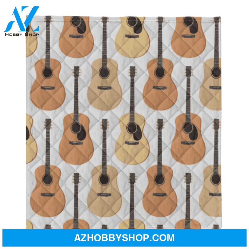 Acoustic Guitars Pattern Fleece Blanket Gift For People Home Decor Bedding Couch Sofa Soft And Comfy Cozy