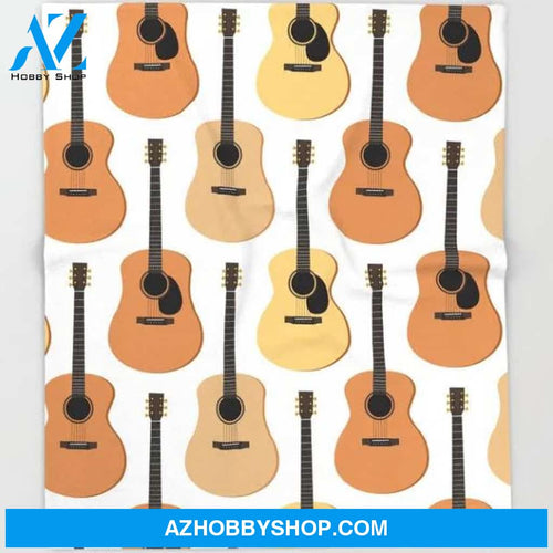 Acoustic Guitars Pattern Fleece Blanket Gift For People Home Decor Bedding Couch Sofa Soft And Comfy Cozy