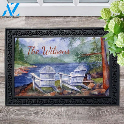 Adirondack Lake Welcome Personalized Doormat - 18" x 30"