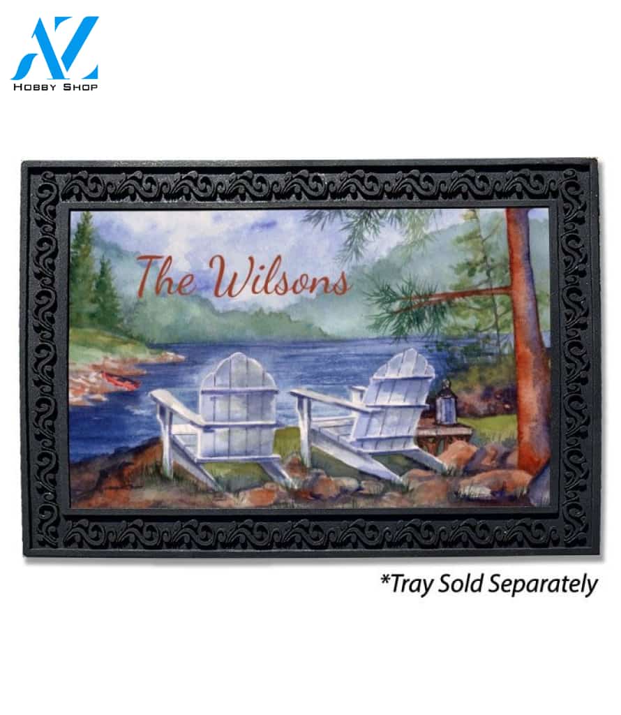 Adirondack Lake Welcome Personalized Doormat - 18" x 30"