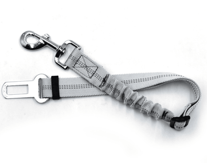 Adjustable Dog Seat Belt Car Seatbelt Harness Leads Elastic Reflective Safety Rope Grey