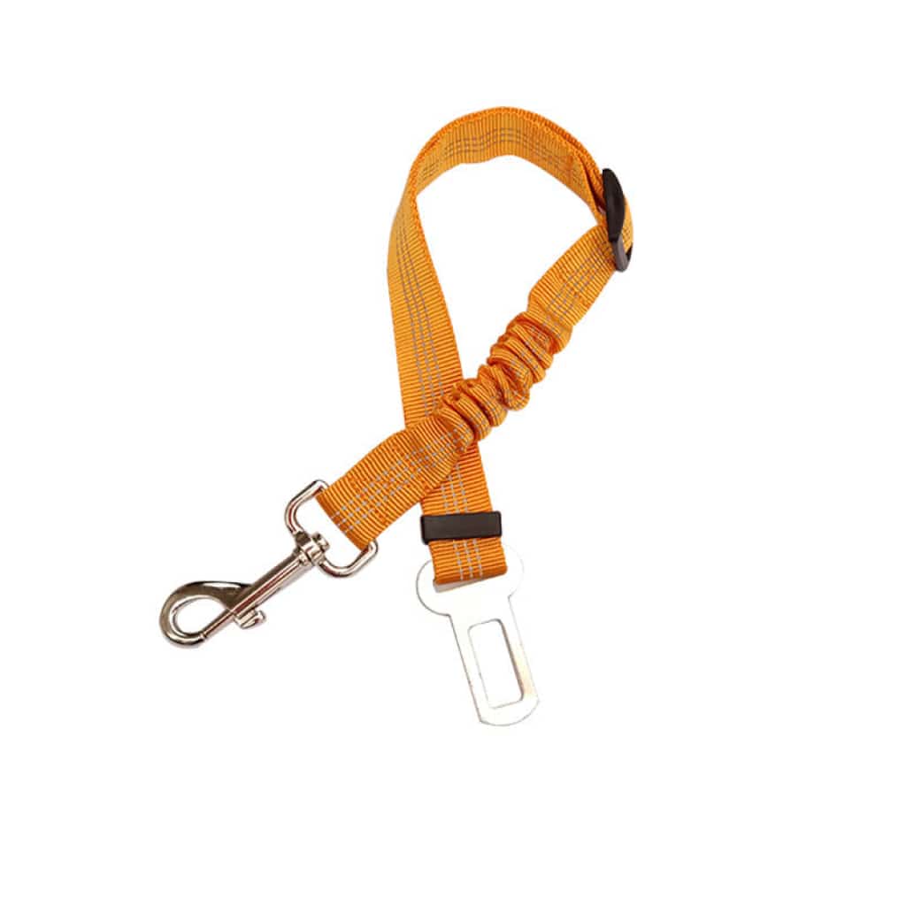 Adjustable Dog Seat Belt Car Seatbelt Harness Leads Elastic Reflective Safety Rope Orange