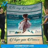Adorable Baby Girl To My Daughter I Hope You Dance Beach Turtle Fleece Blanket 